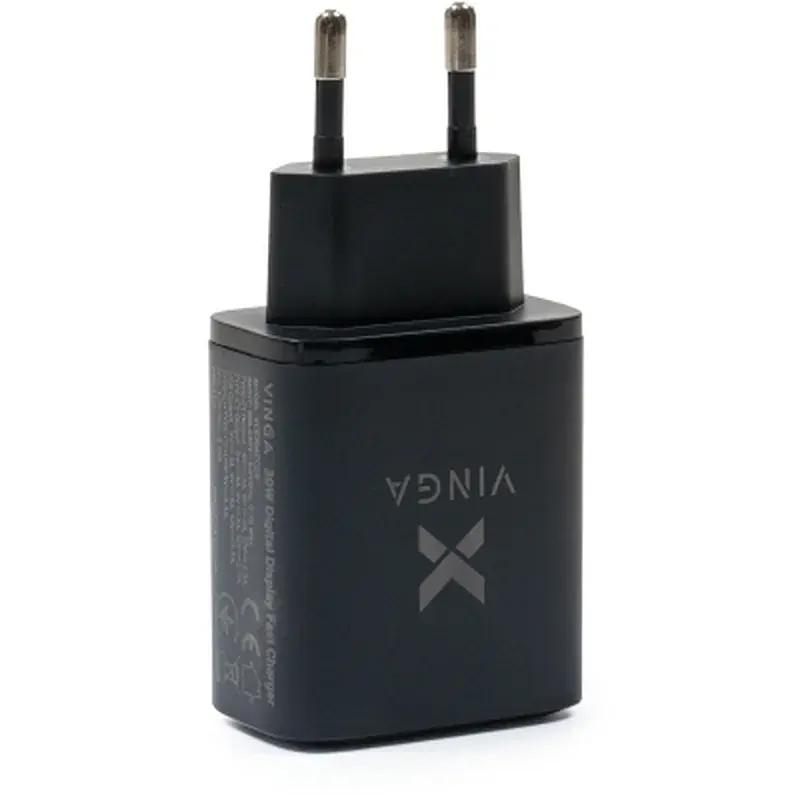 Зарядний пристрій Vinga 2xUSB-C PD30W + USB-A QC30W Display 30W Max (VCR30ACCDB) - фото 4