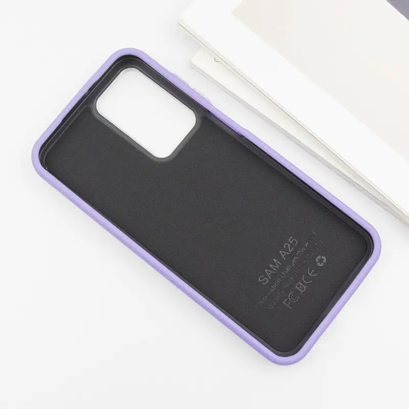 Кожаный чехол Leather Case Metal Buttons для Samsung Galaxy S23 FE Light Purple - фото 3