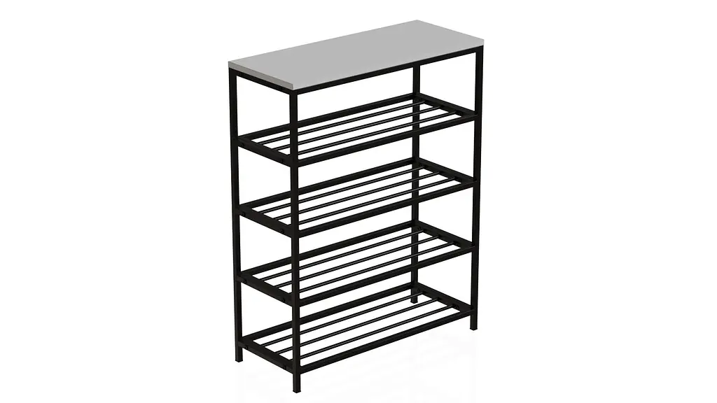 Полиця для взуття Слайм 4 Ferrum-decor 820x630x260 Чорний метал ДСП Білий 16 мм (FRD-105160) - фото 8