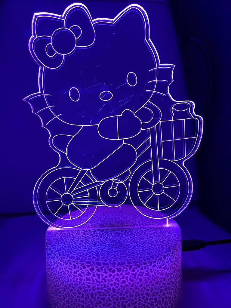 Світильник нічник 3D Hello kity, RGB 16 кольорів, USB - фото 7