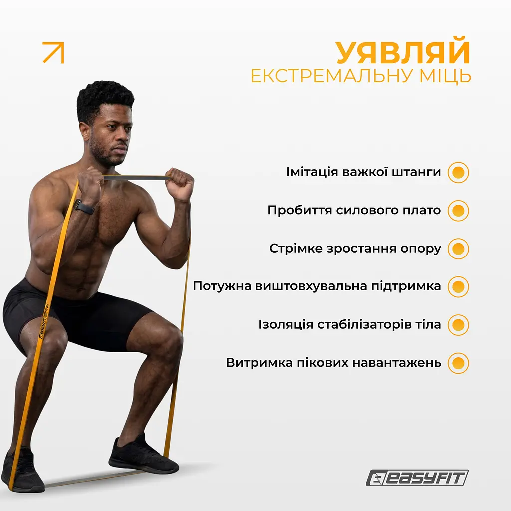 Набір двошарових резинок для підтягування EasyFit Premium 7-63 кг (4 шт) - фото 2