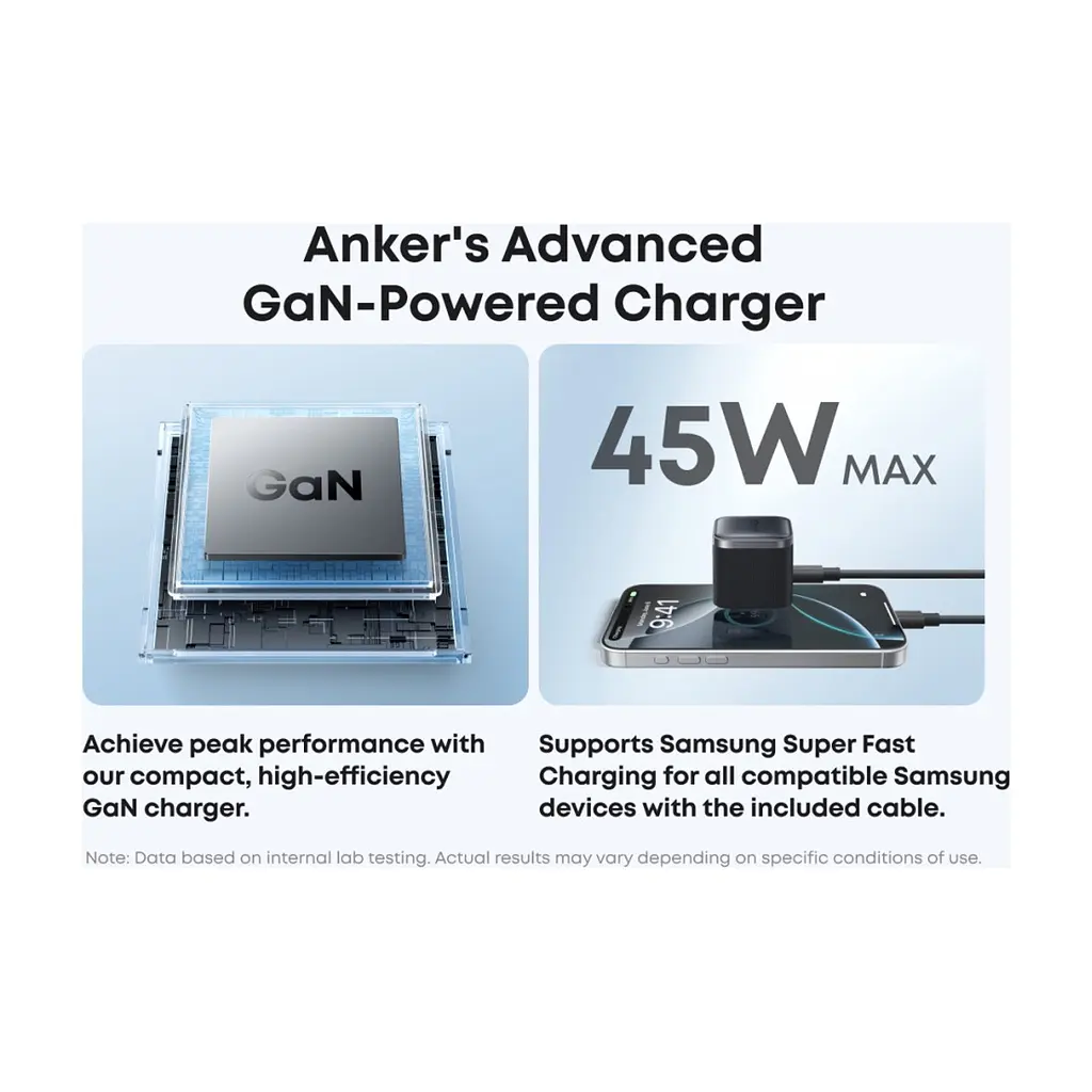 Зарядний пристрій Anker USB-C 45W Nano Charger black (A2692L11) - фото 4