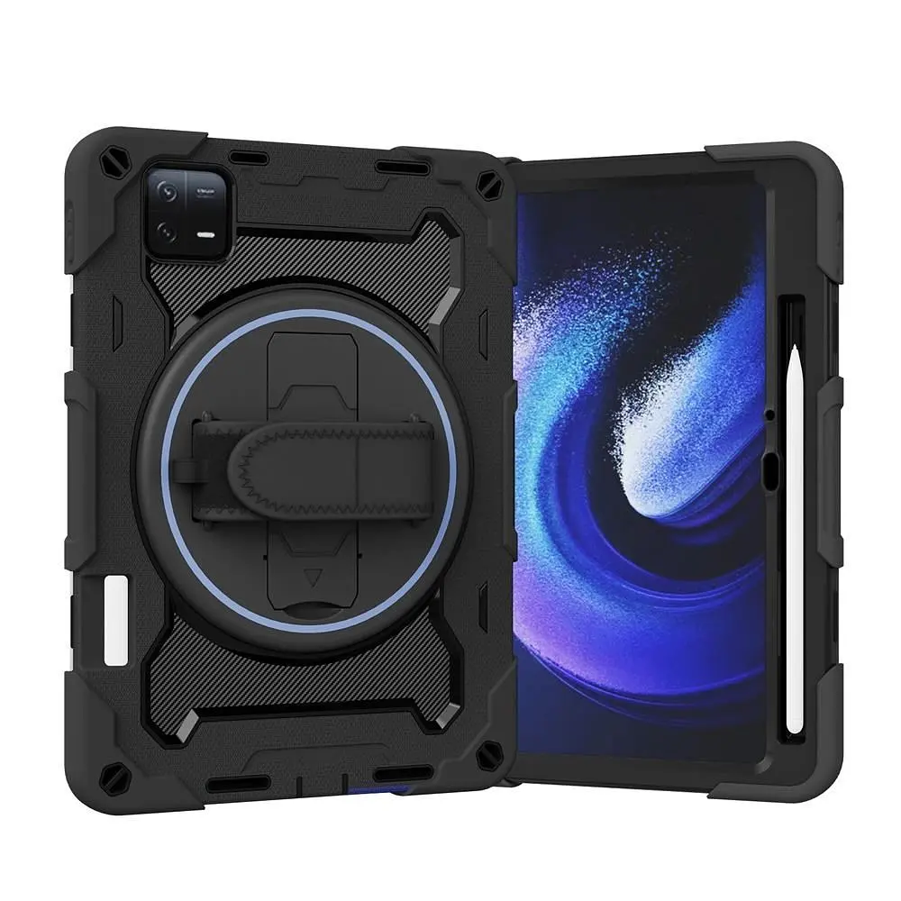 Чехол Rugged 3 Layers бронированный противоударный с защитой для Xiaomi Pad 6 / Pad 6 Pro (11") Черный - фото 3