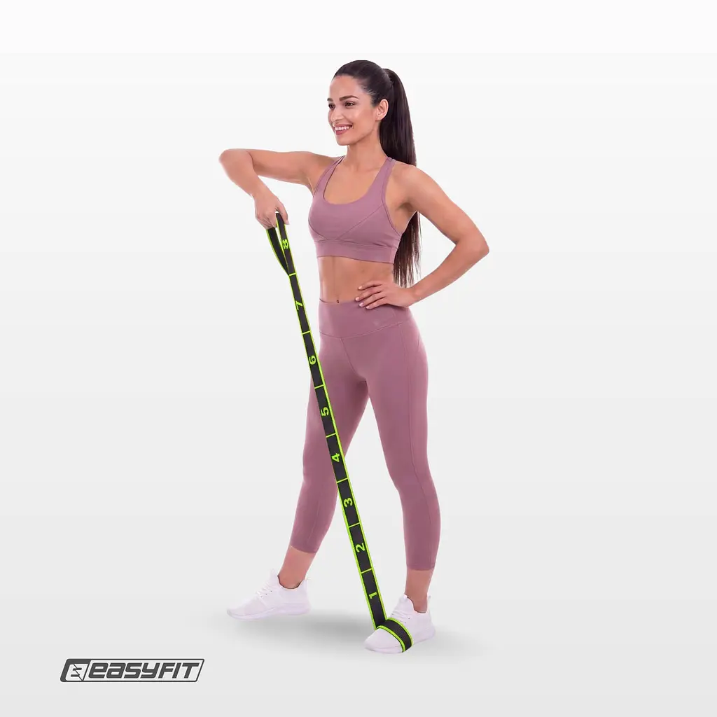 Еспандер стрічка EasyFit з петлями для тренувань жовтий (EASY) - фото 6