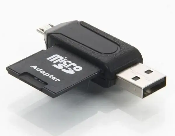 Картрідер зчитувач карт пам'яті STLab U-375 OTG зовнішній 2 інтерфейс USB + Micro-USB чорний - фото 4