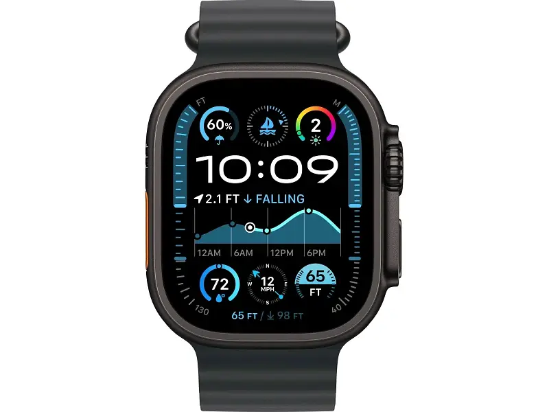 Смарт-годинник Apple Watch Ultra 2 GPS + Cellular 49mm Black Titanium Case w. Black Ocean Band (MX4P3) - фото 2