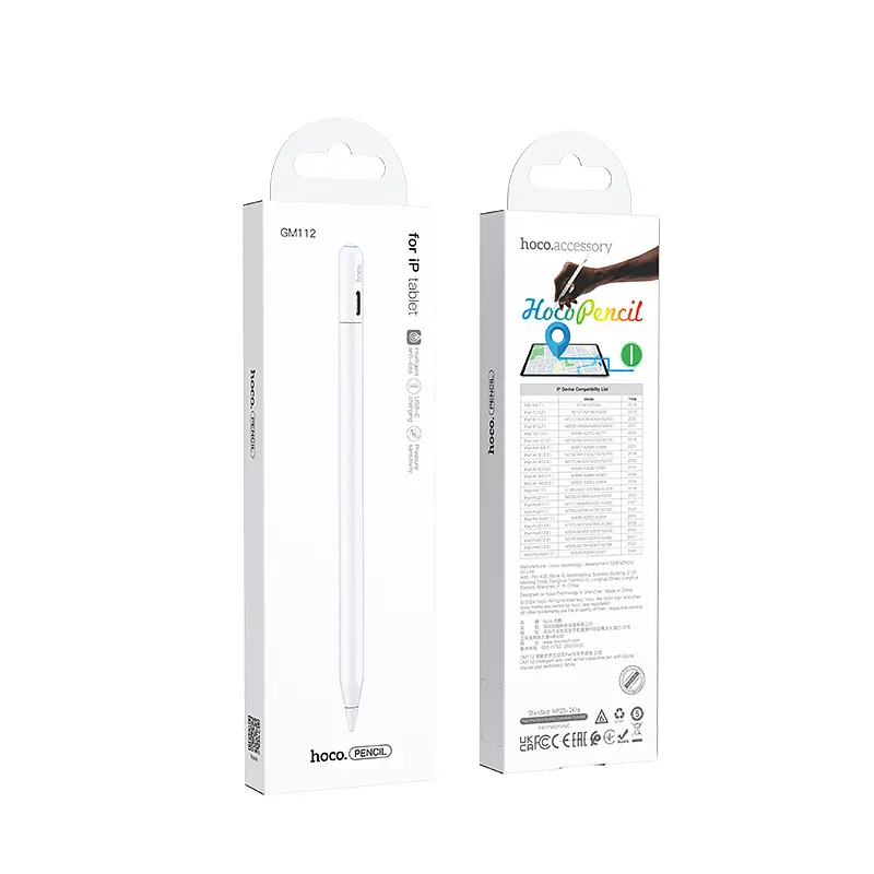 Стилус HOCO GM112 Intelligent anti-lost active capacitive pen with digital display pad dedicated White - фото 2