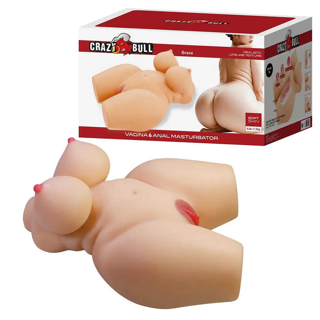 Реалістичний мастурбатор Crazy Bull Grace Vagina Anal (тілесний)