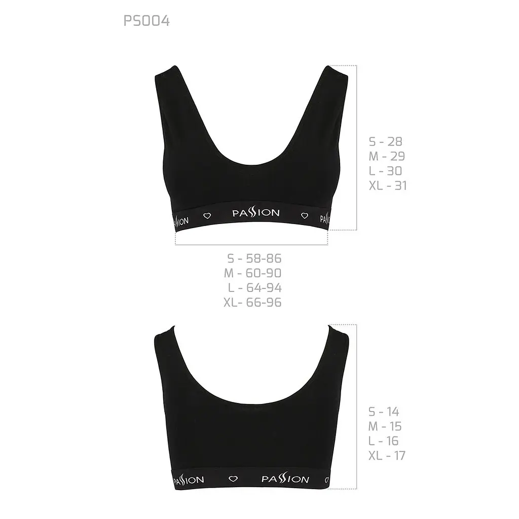Спортивний топ з широкою гумкою Passion PS004 TOP S, black - фото 6
