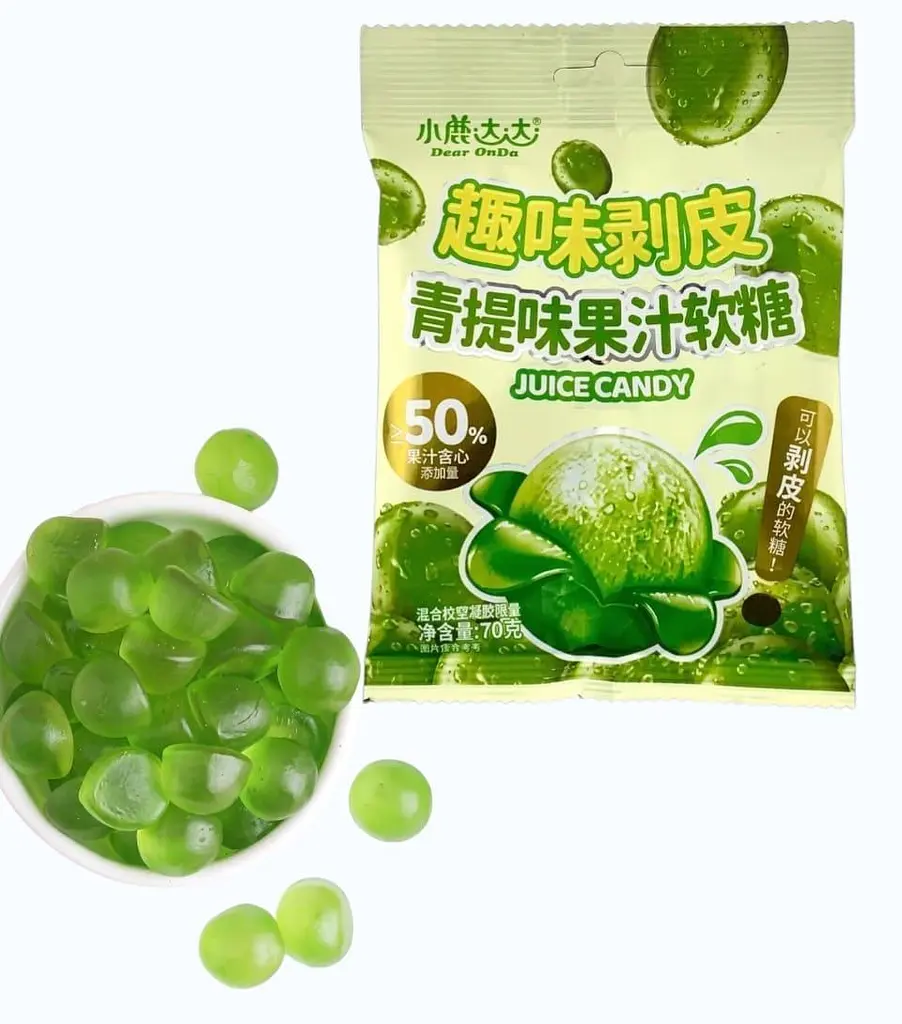 Желейні цукерки Deer Dada Peeling Juice Candy Green Grape 70г - фото 3