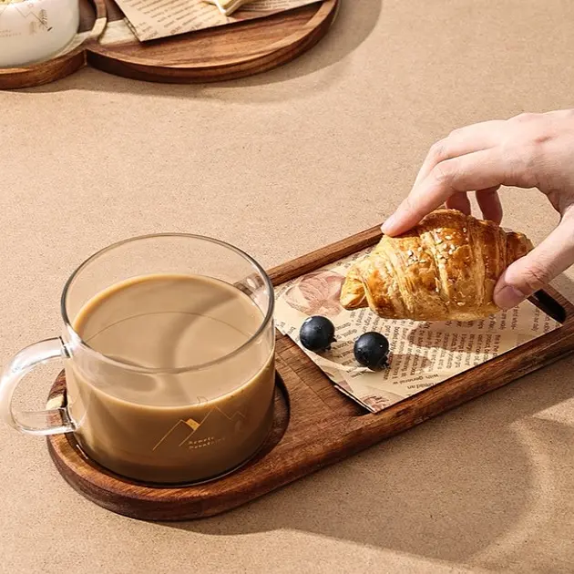 Чашка з підставкою прямокутна 500 мл 27.8 см (11796) прозора   - фото 2