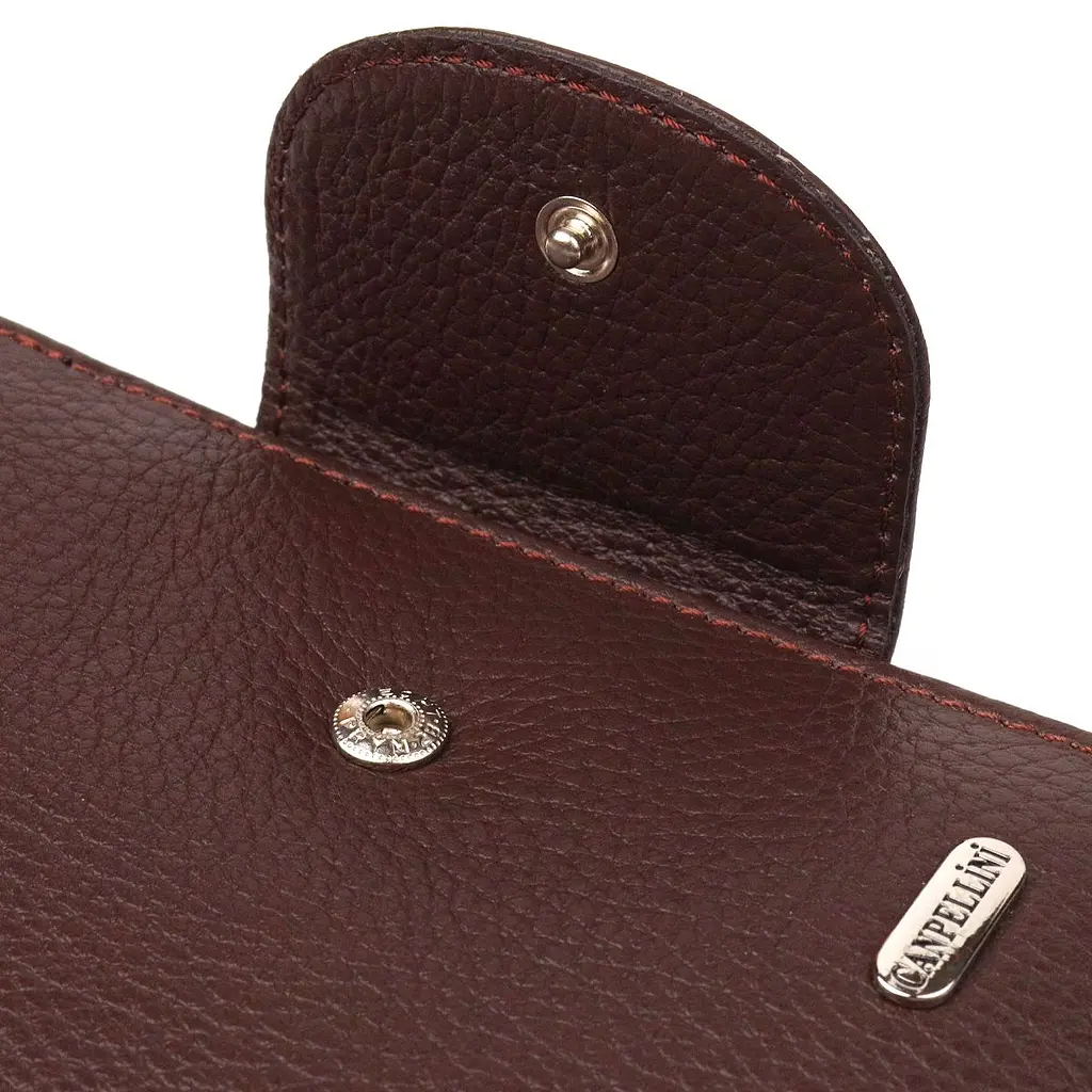 Жіночий вертикальний гаманець з натуральної шкіри Canpellini 21679 коричневий - фото 5