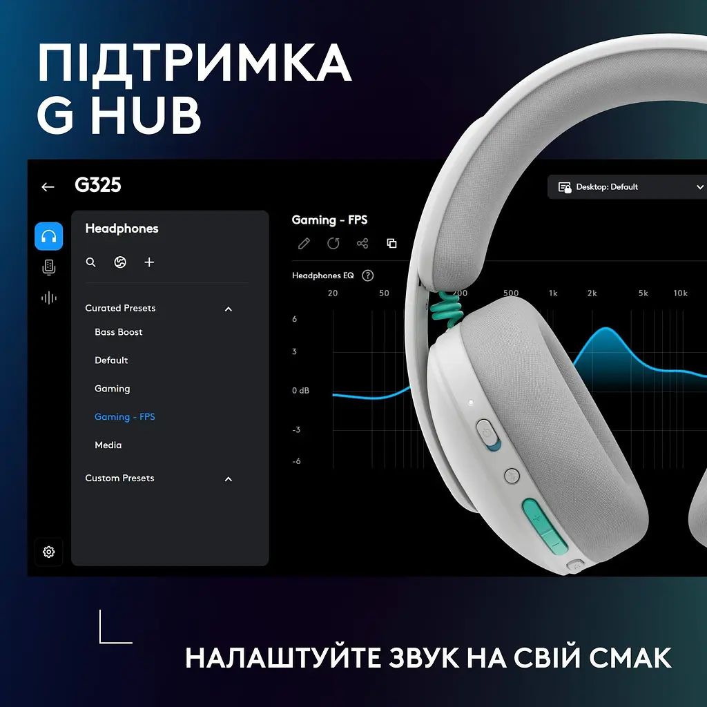 Ігрові навушники Logitech G325 Lightspeed Wireless White (981-001531) [158922] - фото 4