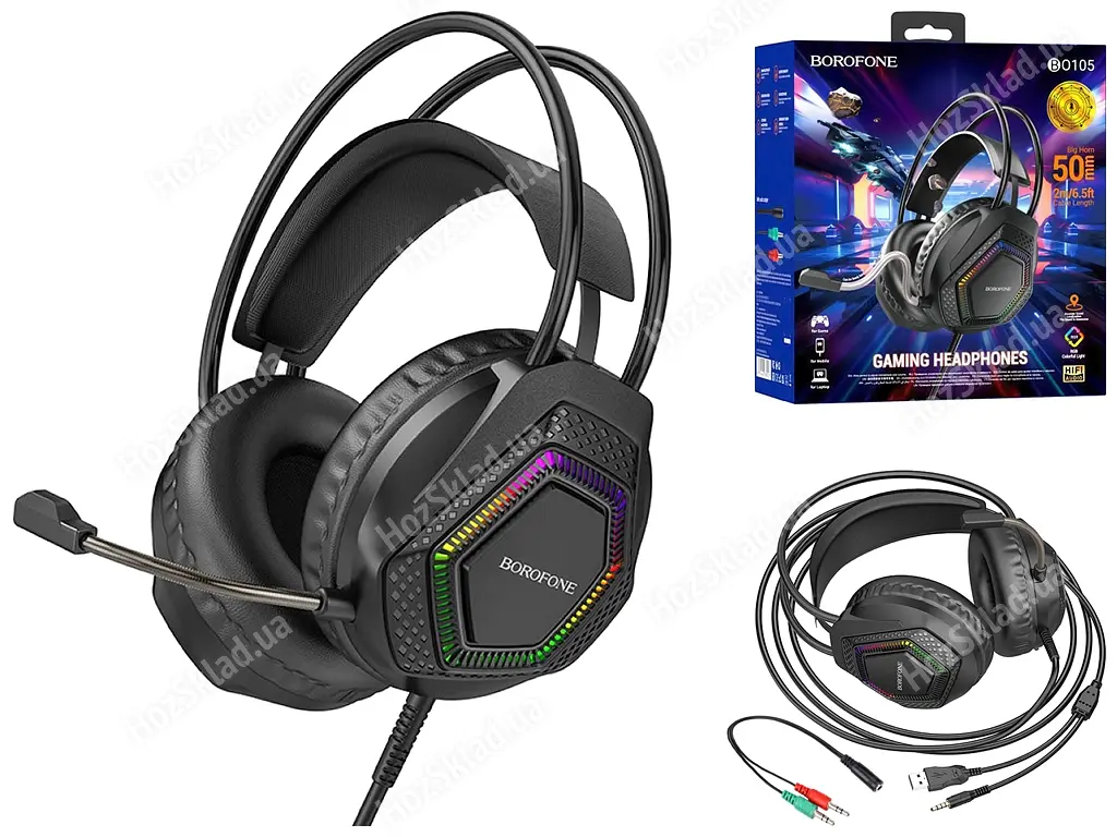 Игровые Наушники Borofone BO105 Thunder Чёрный - фото 3