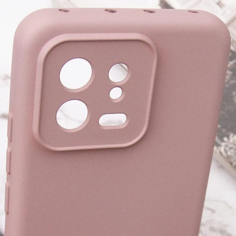 Чехол TPU GETMAN Liquid Silk Full Camera для Xiaomi 13 Pro Розовый / Pink Sand - фото 6