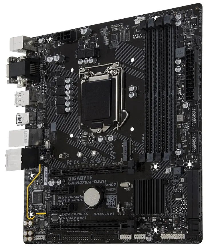 Материнська плата Gigabyte GA-H270M-DS3H LGA 1151 (GA-H270M-DS3H) Б/В - фото 2