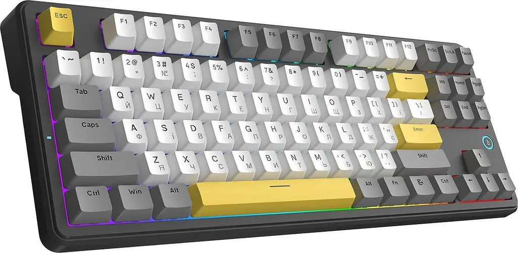 Клавиатура Ajazz AK870 V2 Flying Fish switches Black Gray Yellow (AK870-V2-FF-BGY) - фото 3