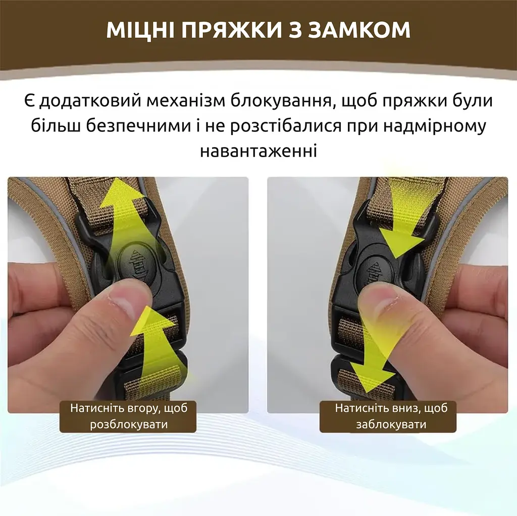 Шлея для собак Duomm Teg з тримачем для GPS-трекера, світловідбивна регульована Коричневий, M - фото 5