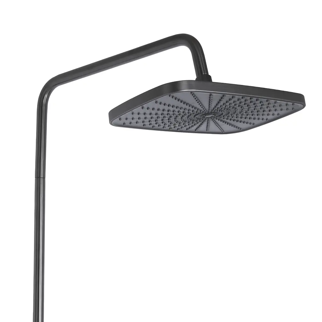 Душова система універсальна Qtap Gemini на три споживача (з виливом) QTGEM111GMB45688 Gunmetal Black PVD, Шліфований чорний хром - фото 5