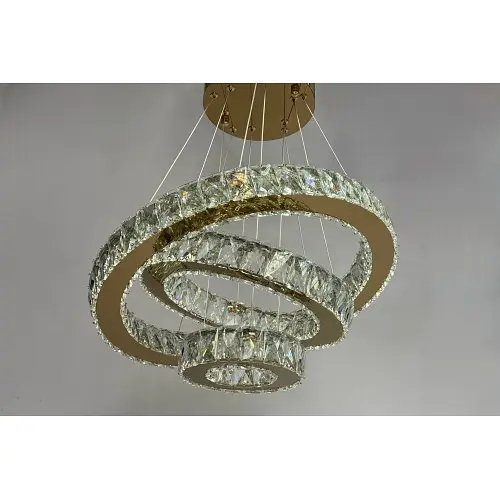 Люстра кришталеві кільця до 20 м² Linisoln 7201-6A/480+340+190 кришталева LED 70W - фото 4