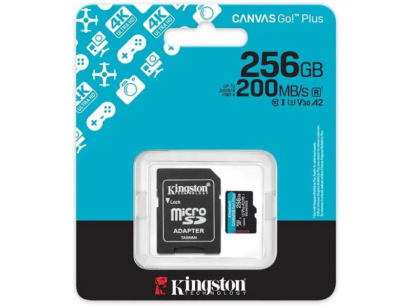Карта пам'яті Kingston microSD C10 UHS-I U3 A2 V30 + SD Adapter 256 GB (SDCG4/256GB) - фото 2