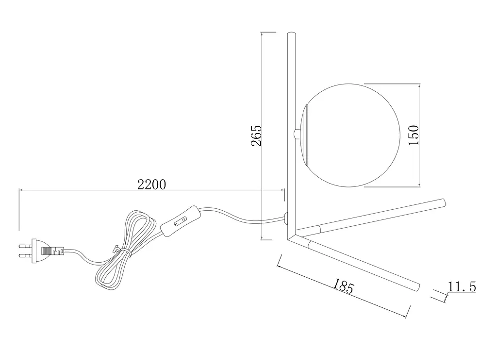 Настільна лампа MJ-Light IC TABLE 150 BK 16034 - фото 2