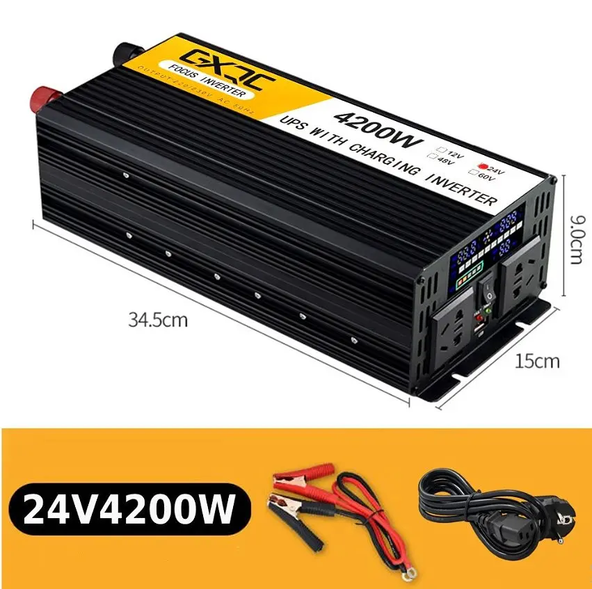 Інвертор GXQC SFX-1500W / 4200W DC 24 V — AC 220 V з функцією заряджання акумулятора - фото 7