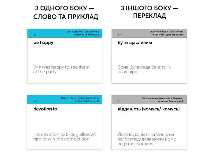 Настільна гра English Student Картки для вивчення англійських слів English Student Gerund and Infinitive vol.2 (укр.) (591225994) - фото 2