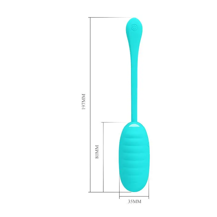 Віброяйце Pretty Love Kirk Vibrating Egg Mint, 8х3,5 см бірюзовий - фото 3