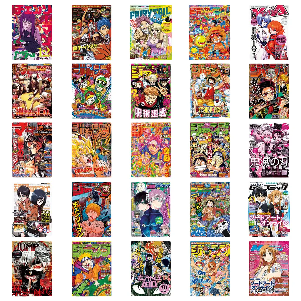 Стікерпак Аніме-хіти: обкладинки набір наклейок GeekLand Anime Hits: Classics and Modernity 50 - фото 4