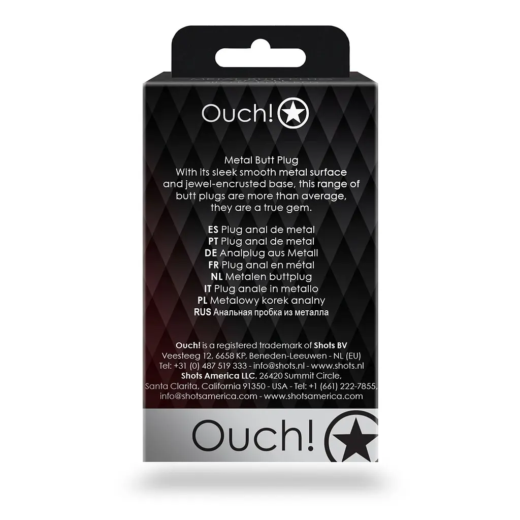 Анальна пробка Ouch! Round Gem S, 6.2 см (червоний) - фото 10