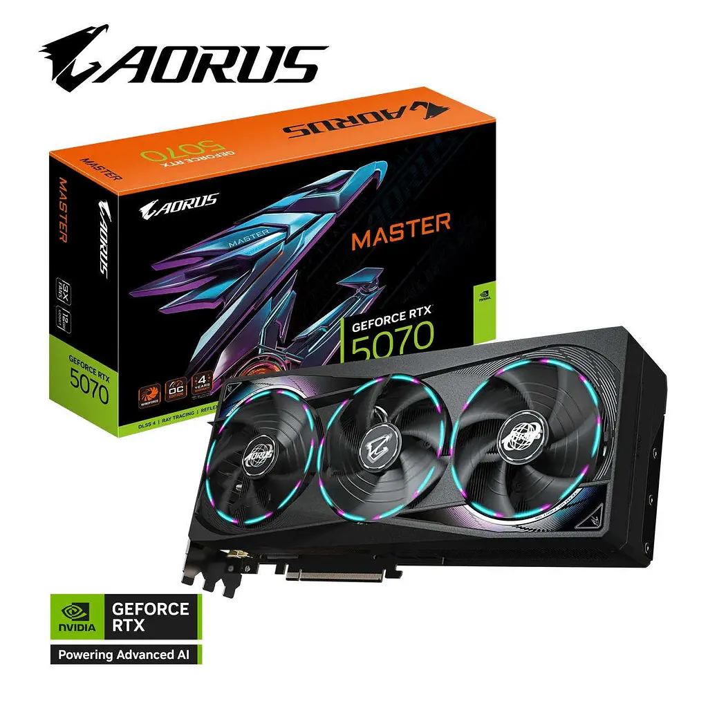 Видеокарта Gigabyte AORUS GeForce RTX 5070 MASTER 12G (GV-N5070AORUS M-12GD) - фото 9