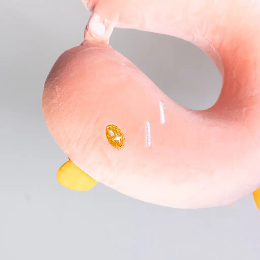 Подушка для шиї Yiwu Duck Memory Foam U-подібна 30х30х10 см рожева - фото 3
