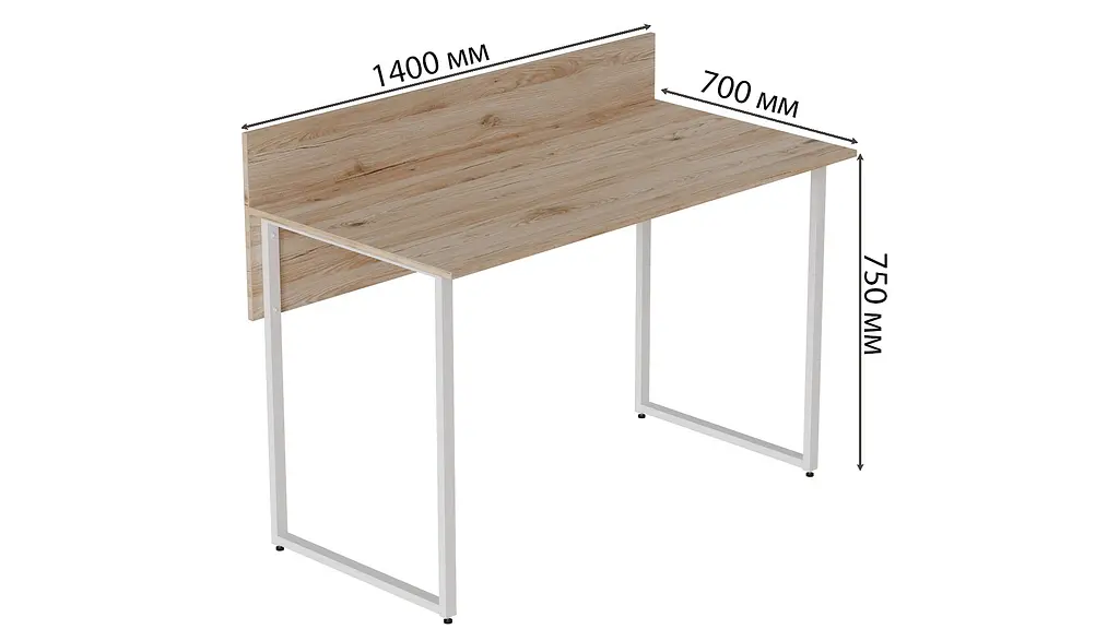 Компьютерный стол Ferrum-decor Скай 75x140x70 белый ДСП Дуб Артизан 32мм (FRD-101119) - фото 4