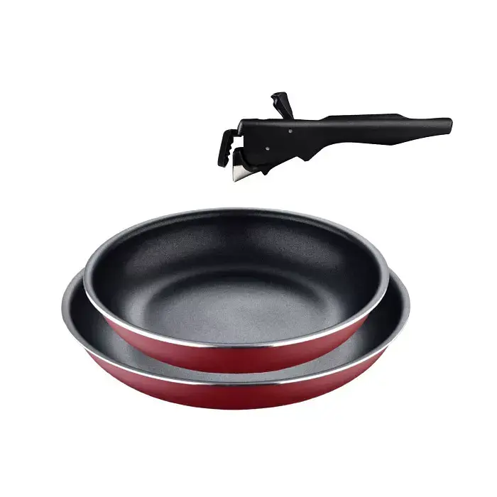 Набір сковорідок зі знімною ручкою Bergner Click & cook 22/26 см червоний (BG-31605-RD) - фото 7