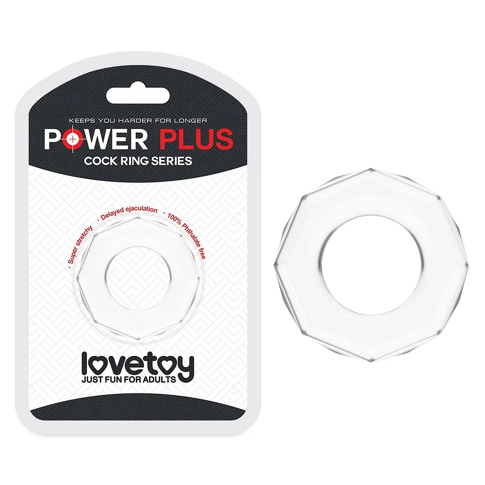 Ерекційне кільце Lovetoy Power Plus Cock Ring Series прозорий - фото 2