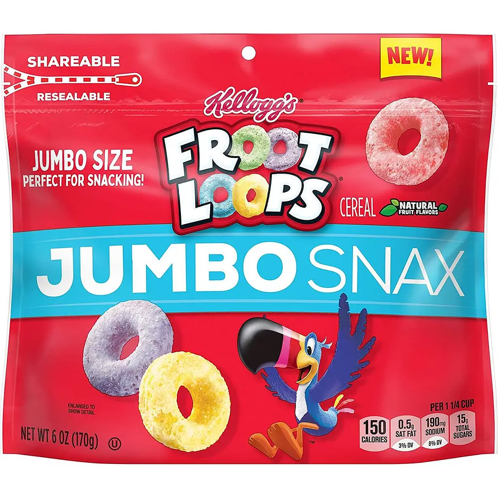 Снеки Froot Loops Jumbo Snax 170g