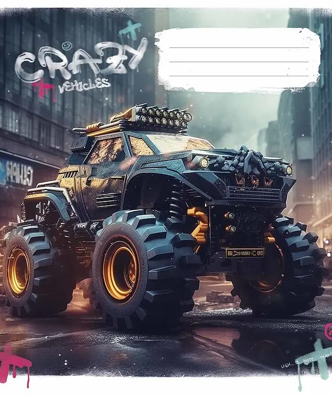 Зошит загальний Школярик Monster trucks у клітинку 48 аркушів 10 шт. (048-3283K) - фото 4