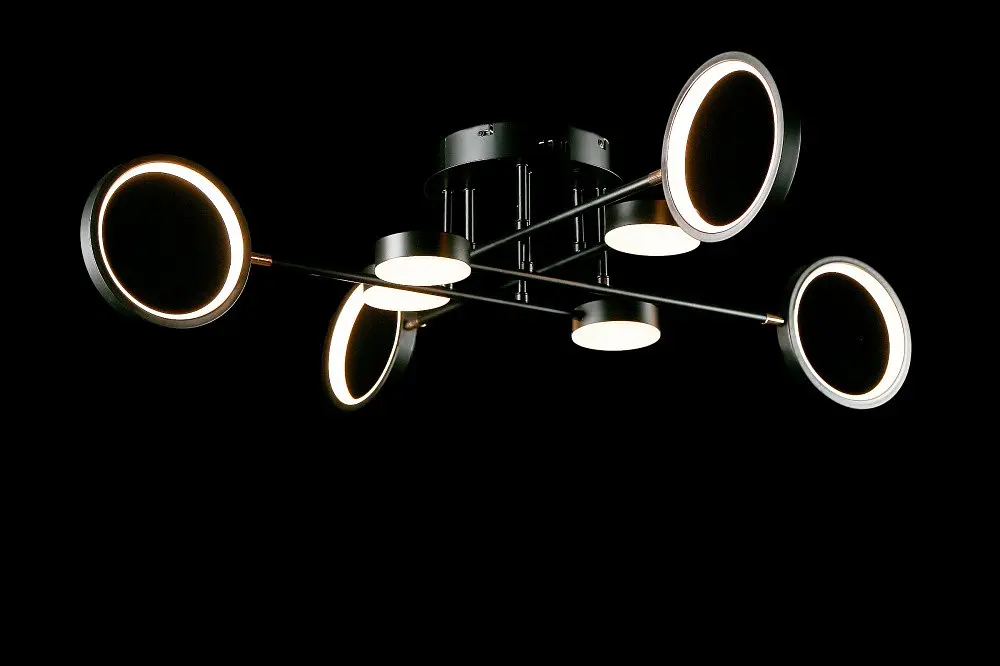 Світлодіодна люстра Splendid Ray L77020/4+4 LED (BLK), чорний, білий, 58 Вт, від 25-35 м² - фото 4