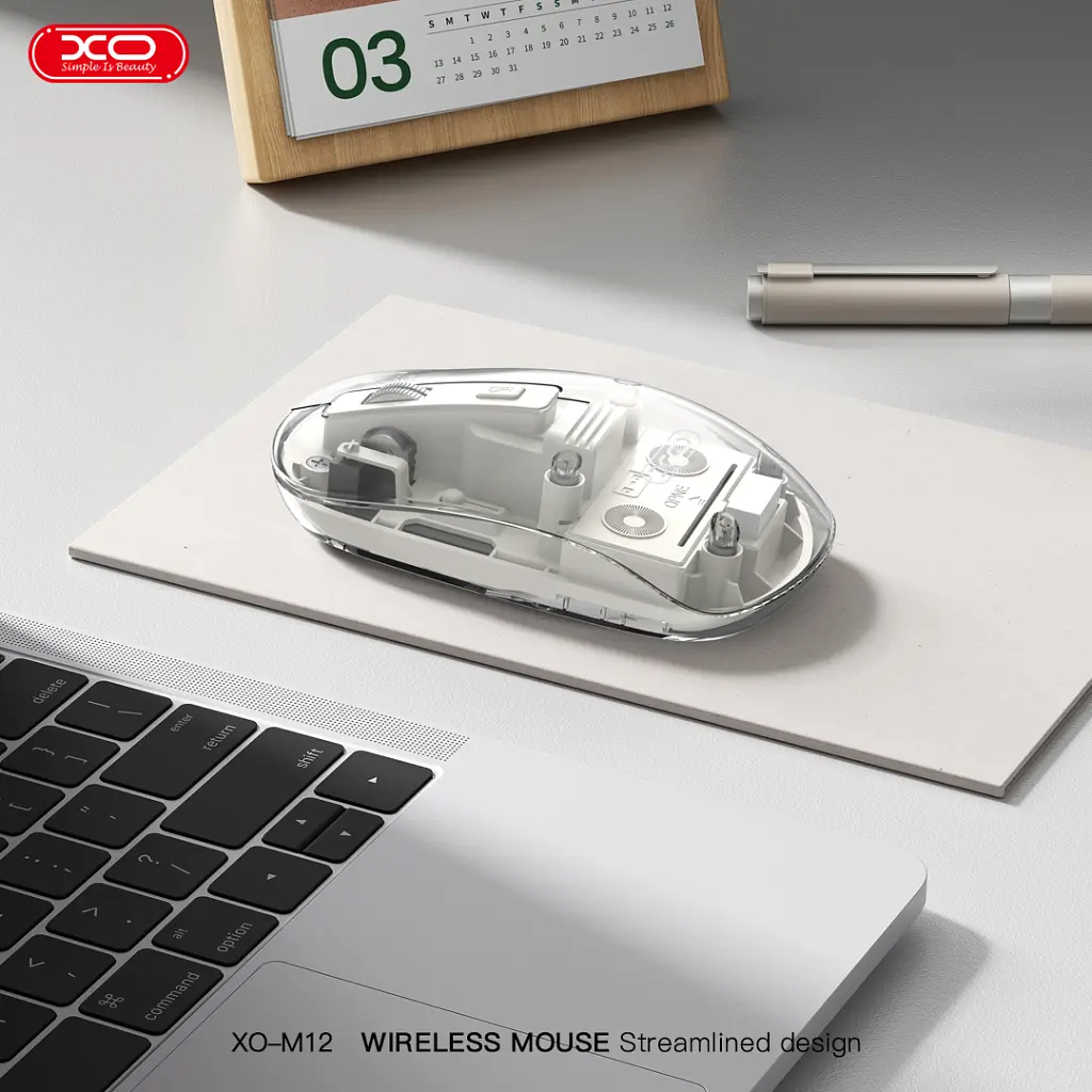 Мишка XO M12 Wireless Transparent/White (M12 White) - фото 4