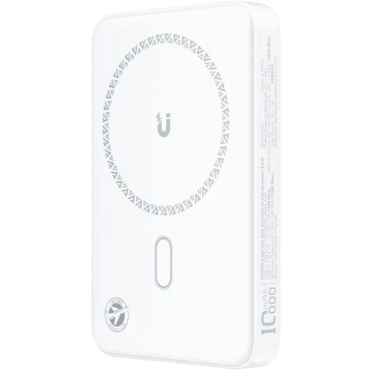 Універсальна мобільна батарея Acefast Magnetic Wireless 10000mAh 20W PD,QC 3.0 QI 15W ультра тонкий M26 White (6974316285212) - фото 5