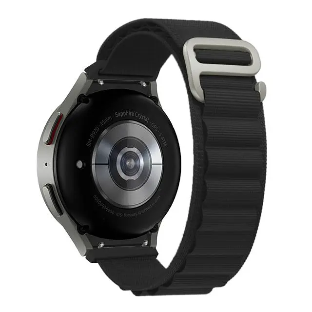 Ремінець BeWatch Alpine Loop для Samsung Galaxy Watch 4 5 6 7 Чорний (14GW1201) - фото 3