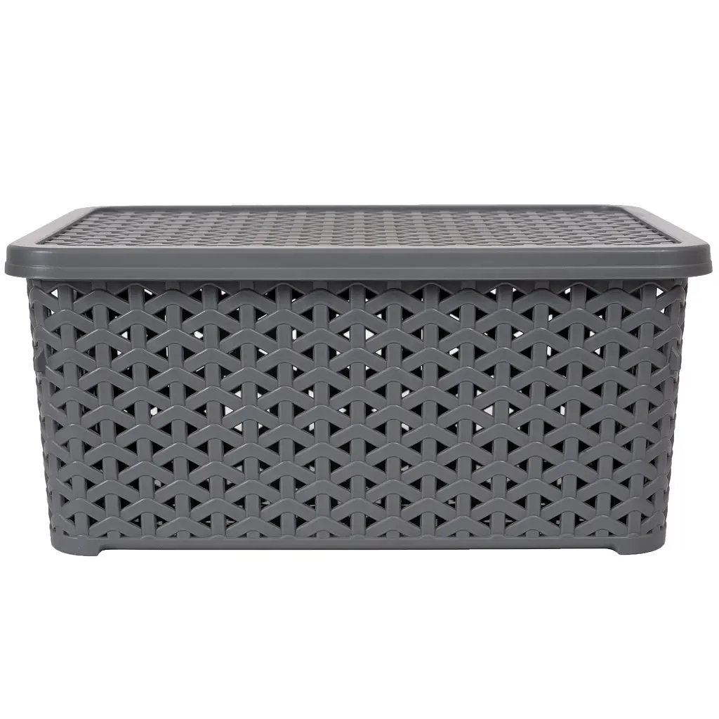 Уцінка. Кошик Diomedea з кришкою 29.7x19.6x13 см 6 л сірий (К12-130)   - фото 2