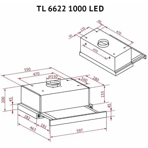 Витяжка телескопічна Perfelli TL 6622 Full BL 1000 LED - фото 11