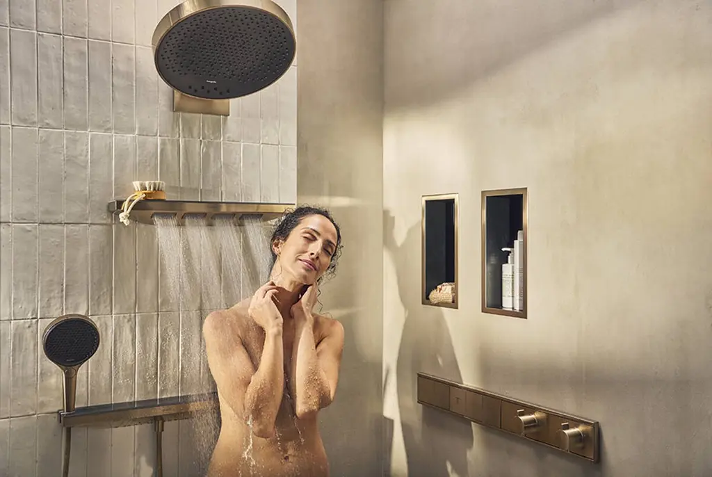 Верхній душ Hansgrohe Rainfinity 360 3jet з настінним з'єднувачем brushed bronze 26234140 - фото 3