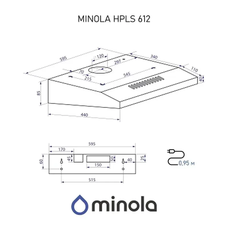 Витяжка кухонна Minola HPLS 612 BL - фото 12