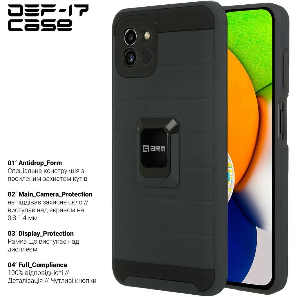 Чохол Armorstandart DEF17 Case для Samsung A03 [A035] Black [ARM61350] [76688] - фото 2