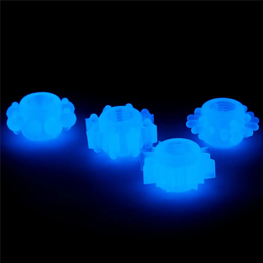 Набір ерекційних кілець Lovetoy Lumino Play Penis Ring 4 шт. блакитний - фото 12
