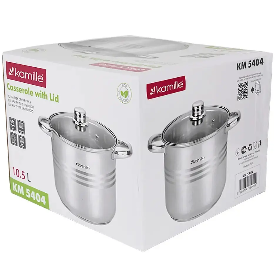 Каструля з кришкою Kamille KM-5404 10.5 л 26 см срібляста - фото 7