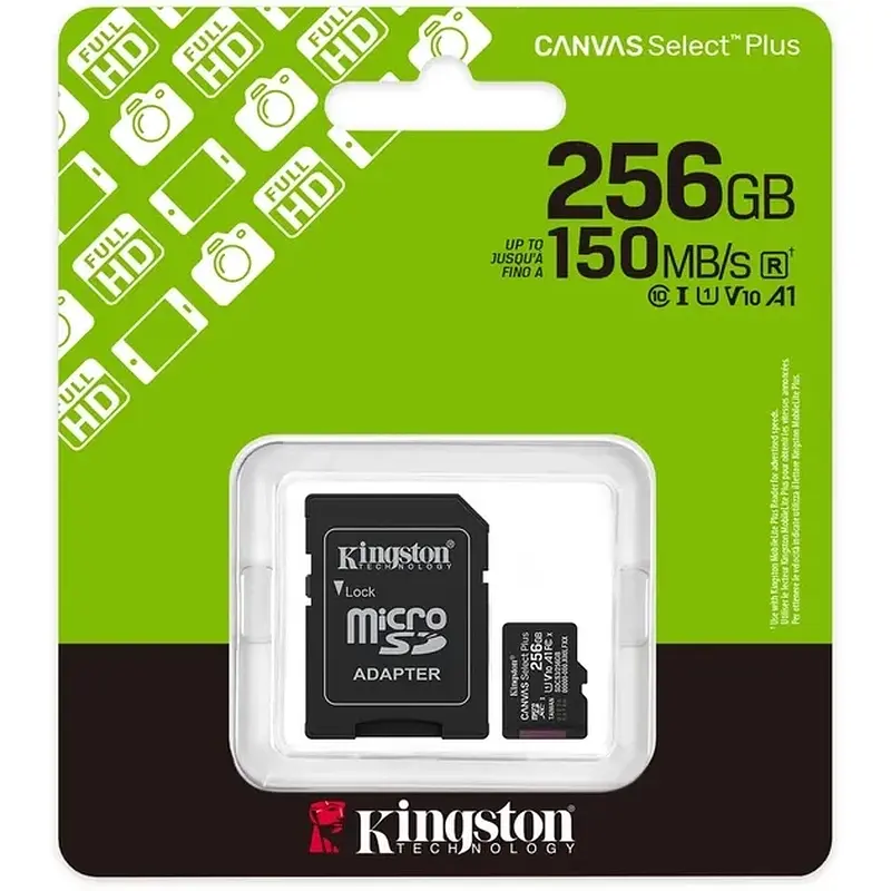 Картка пам'ятi KINGSTON 256Gb UHS-I U1 V10 A1 + SD-adapter (SDCS3/256GB) - фото 8